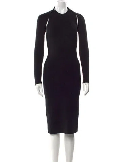 Pre-owned Tom Ford Virgin Wool Knee-length Dress W/ Tags In Black
