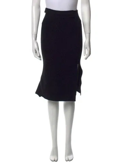 Pre-owned Tom Ford Virgin Wool Knee-length Skirt In Black