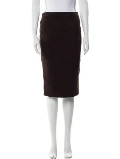 Pre-owned Tom Ford Virgin Wool Knee-length Skirt In Brown