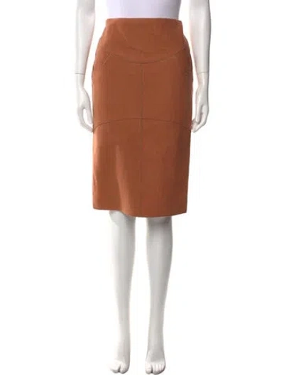 Pre-owned Tom Ford Virgin Wool Knee-length Skirt In Brown