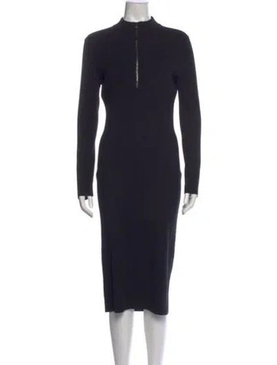 Pre-owned Tom Ford Virgin Wool Long Dress In Black