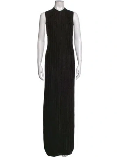 Pre-owned Tom Ford Virgin Wool Long Dress In Black