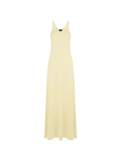 Tom Ford Virgin Wool Maxi Dress In Yellow