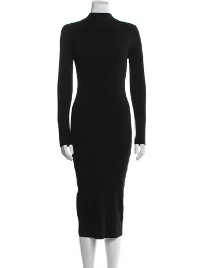 Pre-owned Tom Ford Virgin Wool Midi Length Dress In Blue