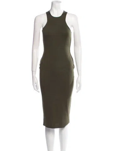 Pre-owned Tom Ford Virgin Wool Midi Length Dress In Green
