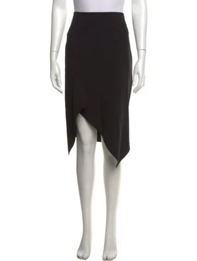 Pre-owned Tom Ford Virgin Wool Midi Length Skirt In Black