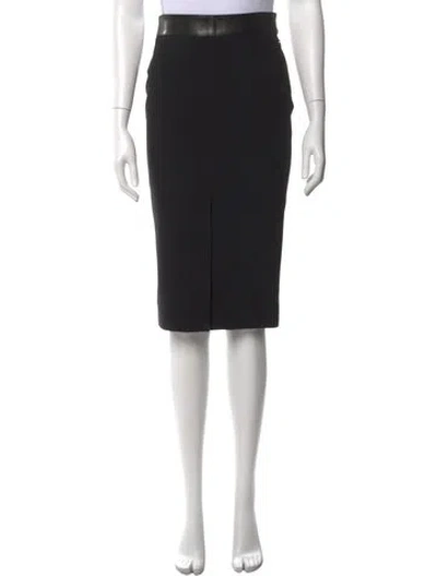 Pre-owned Tom Ford Virgin Wool Midi Length Skirt In Black