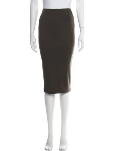 Pre-owned Tom Ford Virgin Wool Midi Length Skirt In Green