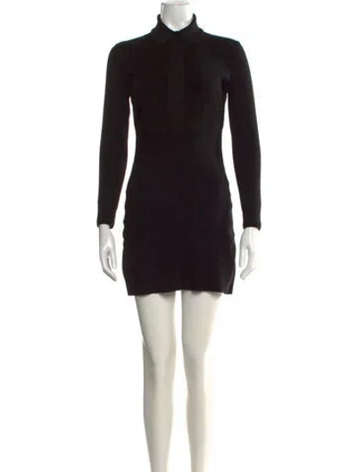 Pre-owned Tom Ford Virgin Wool Mini Dress In Black