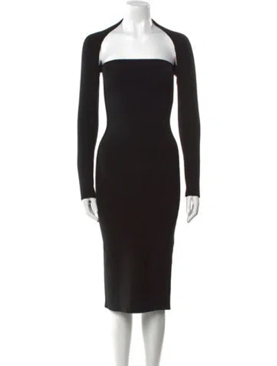 Pre-owned Tom Ford Virgin Wool Mini Dress In Black