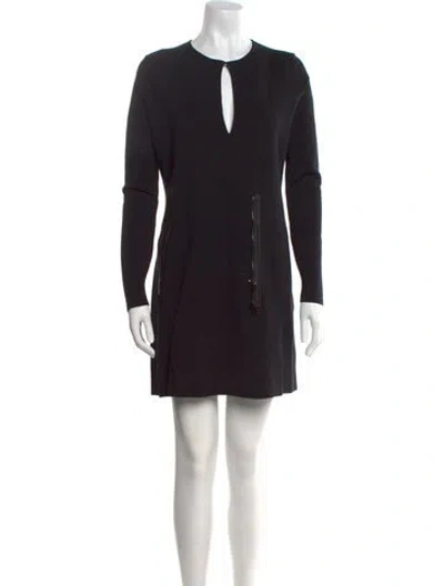 Pre-owned Tom Ford Virgin Wool Mini Dress In Black