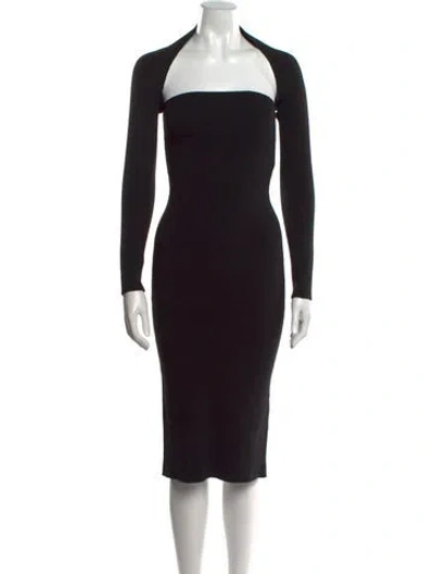 Pre-owned Tom Ford Virgin Wool Mini Dress In Black