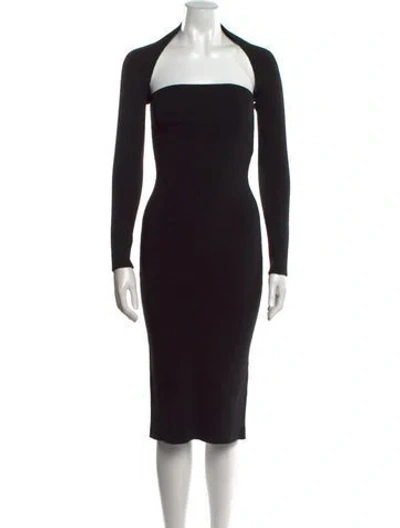 Pre-owned Tom Ford Virgin Wool Mini Dress In Black