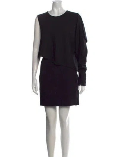 Pre-owned Tom Ford Virgin Wool Mini Dress In Black