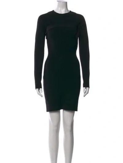 Pre-owned Tom Ford Virgin Wool Mini Dress In Black