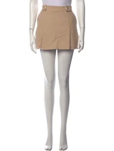 Pre-owned Tom Ford Virgin Wool Mini Skirt In Neutrals