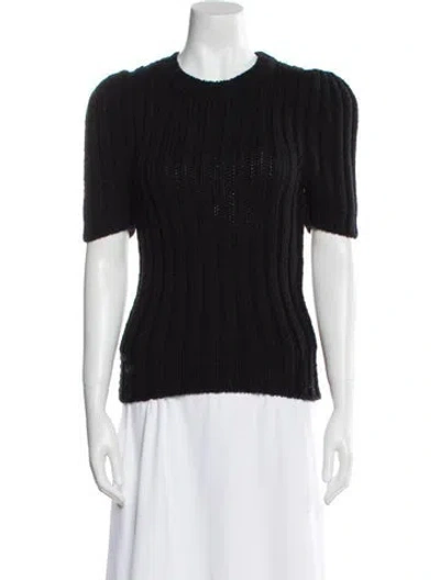 Pre-owned Tom Ford Virgin Wool Scoop Neck Sweater In Black