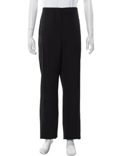Pre-owned Tom Ford Virgin Wool Straight Leg Pants In Black