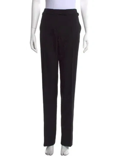 Pre-owned Tom Ford Virgin Wool Straight Leg Pants In Black
