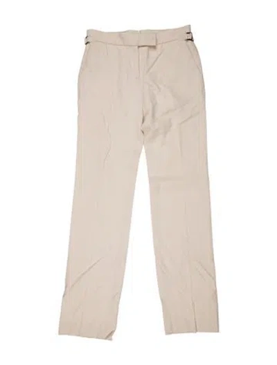 Pre-owned Tom Ford Virgin Wool Straight Leg Pants In Neutral