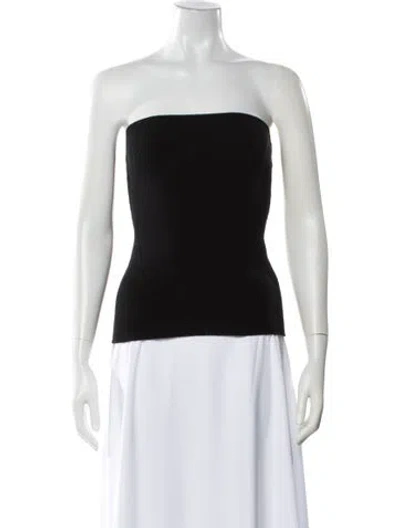 Pre-owned Tom Ford Virgin Wool Strapless Top In Black