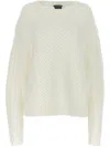 Tom Ford Crew Neck Wool Sweater With Textured Knit In White