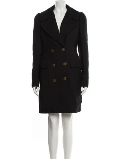 Pre-owned Tom Ford Virgin Wool Trench Coat In Black