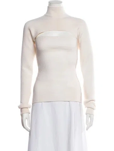 Pre-owned Tom Ford Virgin Wool Turtleneck Sweater W/ Tags In White