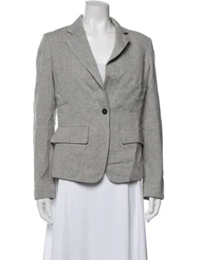 Pre-owned Tom Ford Virgin Wool Tweed Pattern Blazer In Grey