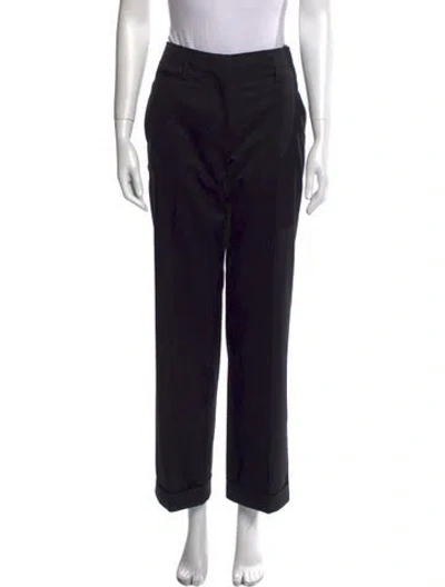 Pre-owned Tom Ford Virgin Wool Wide Leg Pants In Black