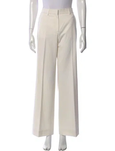 Pre-owned Tom Ford Virgin Wool Wide Leg Pants In White