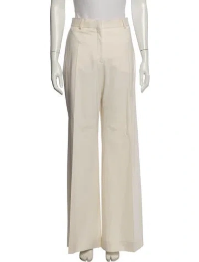 Pre-owned Tom Ford Virgin Wool Wide Leg Pants In White