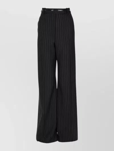 Tom Ford Virgin Wool Wide-leg Trousers In Black