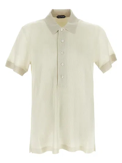 Tom Ford Viscose Polo In White