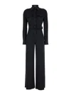 Tom Ford Black Jumpsuit With Buttons And Adjustable Belt In Black
