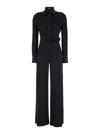 Tom Ford Black Jumpsuit With Buttons And Adjustable Belt In Black