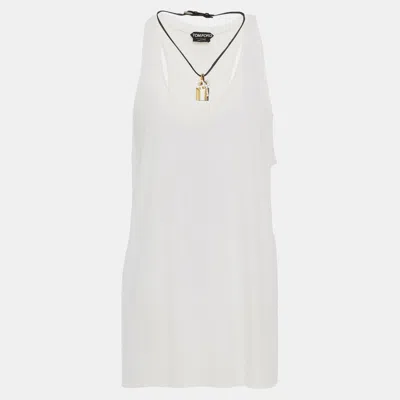 Pre-owned Tom Ford Viscose Sleeveless Top 44 In White