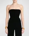 Tom Ford Viscose Velvet Strapless Corset In Black