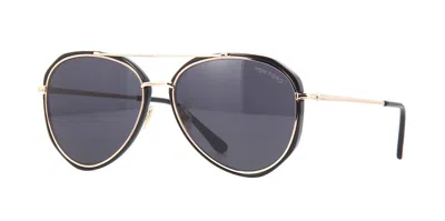 Pre-owned Tom Ford Vittorio Ft 0749 Black/dark Grey (01a) Sunglasses In Gray