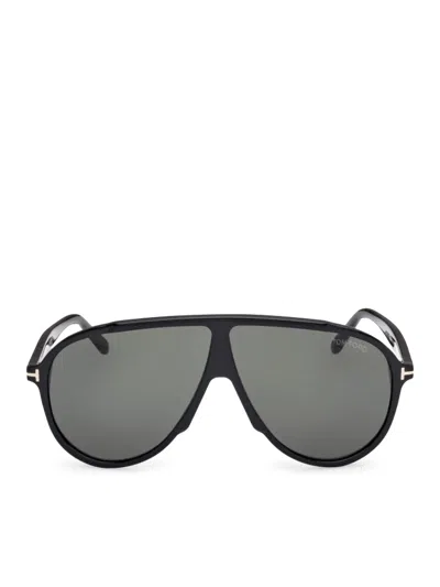 Tom Ford Vladamir Pilot Sunglasses, 65mm In Black/green