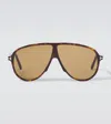 Tom Ford Vladimir Aviator Sunglasses In Brown