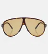 Tom Ford Womens Brown Tr001986 Vladimir Pilot-frame Acetate Sunglasses