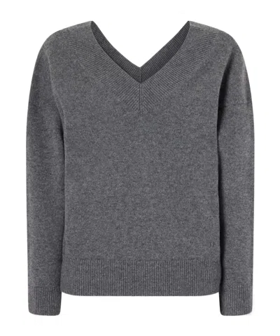 Tom Ford V-neck Cashmere Knit Sweater In Gray