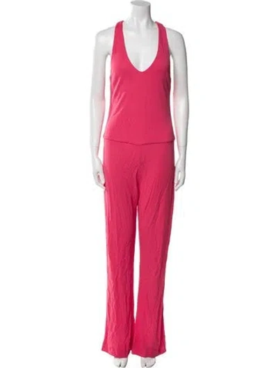 Pre-owned Tom Ford V-neck Jumpsuit In Pink