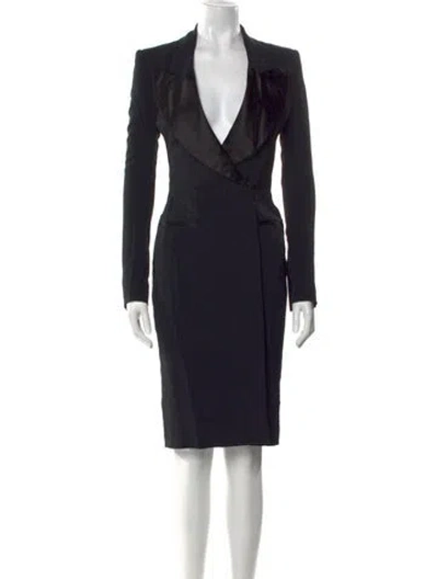 Pre-owned Tom Ford V-neck Knee-length Dress In Black