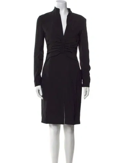 Pre-owned Tom Ford V-neck Knee-length Dress In Black