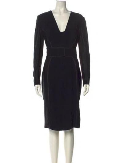 Pre-owned Tom Ford V-neck Knee-length Dress In Black