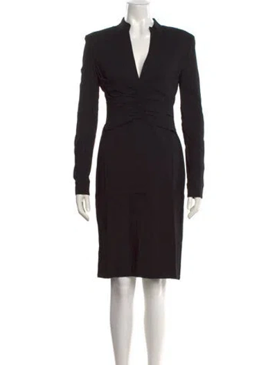 Pre-owned Tom Ford V-neck Knee-length Dress In Black