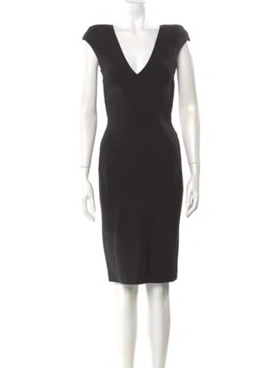 Pre-owned Tom Ford V-neck Knee-length Dress In Black