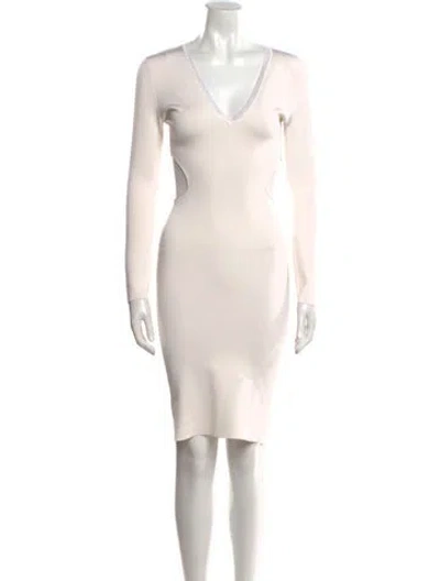 Pre-owned Tom Ford V-neck Knee-length Dress In Neutral